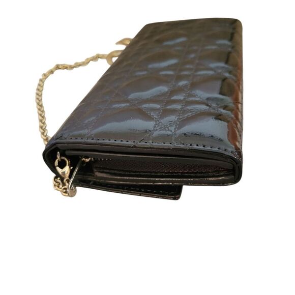 DIOR/ChristianDior Lady Dior  Wallet On Chain Patent Leather Black - Picture 8 of 16